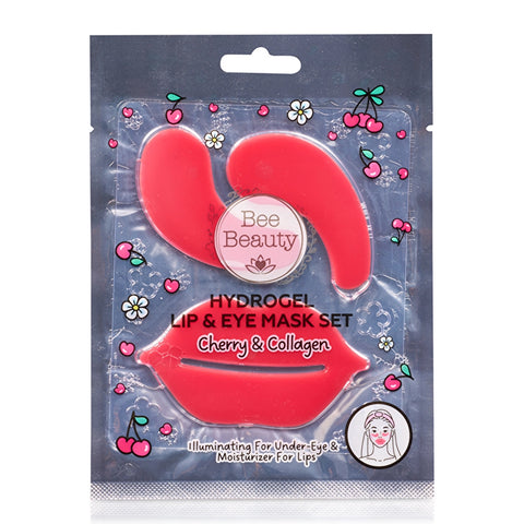 Bee Beauty Cherry Hydrogel Lip & Eye Mask Set