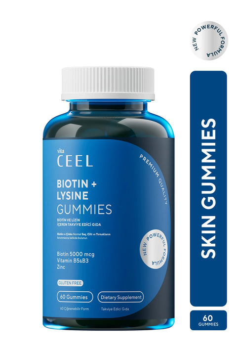 VITA CEEL Hair And Nail Vitamin Chewable Gummy Biotin, Lysine, Zinc, Vitamin B3, Vitamin B5, Vitamin E