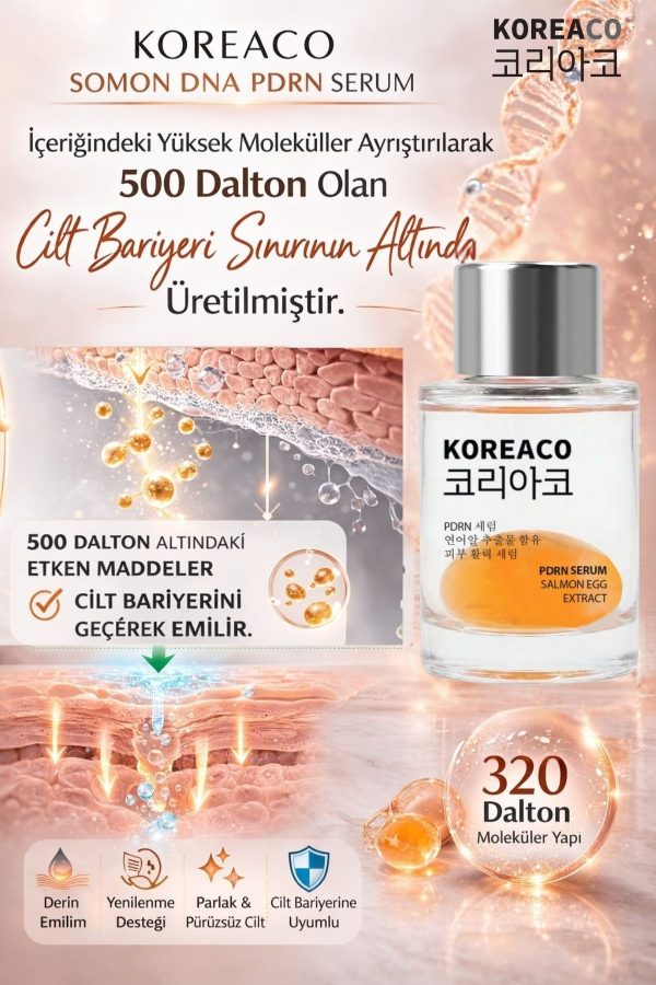 سيروم KOREACO بخلاصة الحمض النووي لسمك السلمون PDRN وNAD+ لترميم وتجديد البشرة (إطلالة البشرة الزجاجية) 30 مل